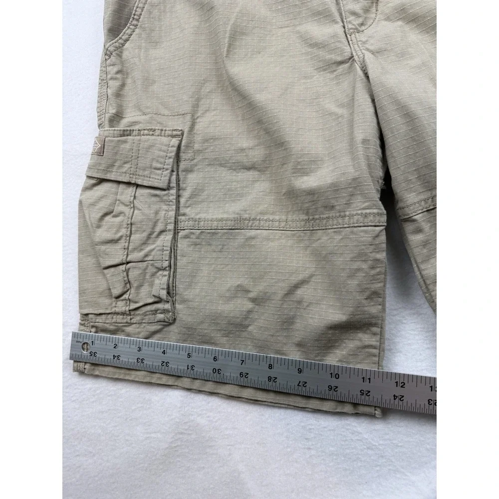 Lee Extreme Motion Cargo Shorts Mens 34 Beige Ripstop Stretch